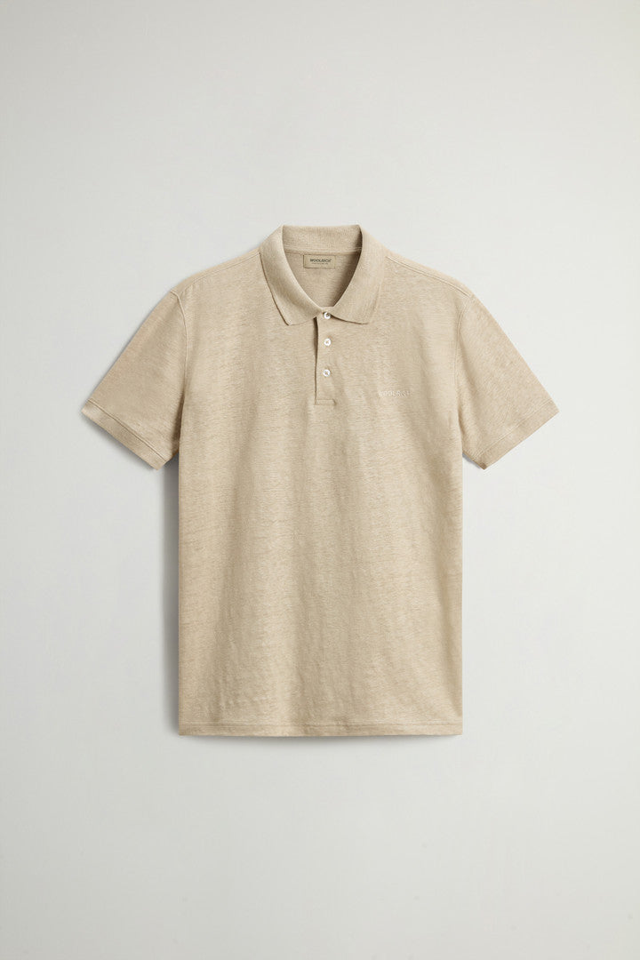 Pure Linen Polo Shirt (White Pepper) - Main View