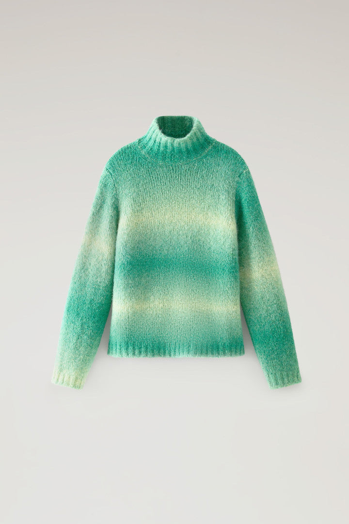 Turtleneck Sweater in Alpaca Blend with Dégradé Effect (Kelly Green) - Main View