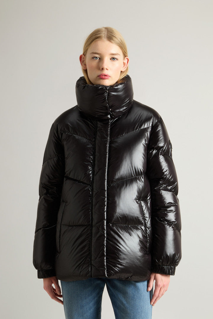 Aliquippa Down Jacket in Glossy Nylon (Amethyst) - Main View