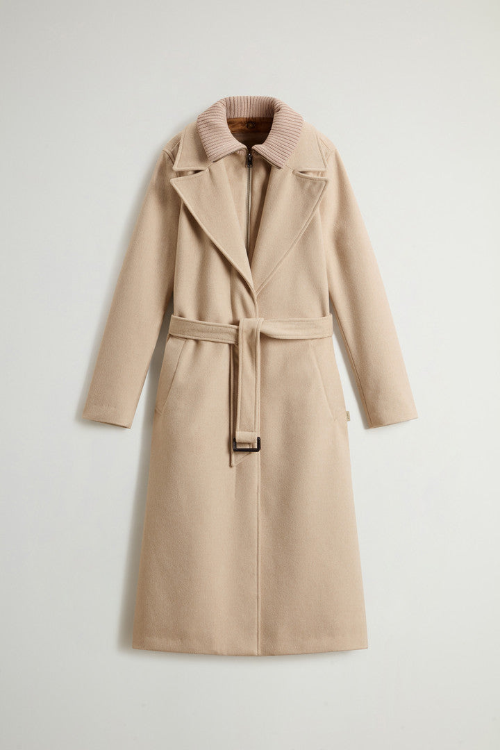 Coat in Pure Virgin Italian Wool Crafted Using a Loro Piana Fabric (Oxford Tan) - Main View