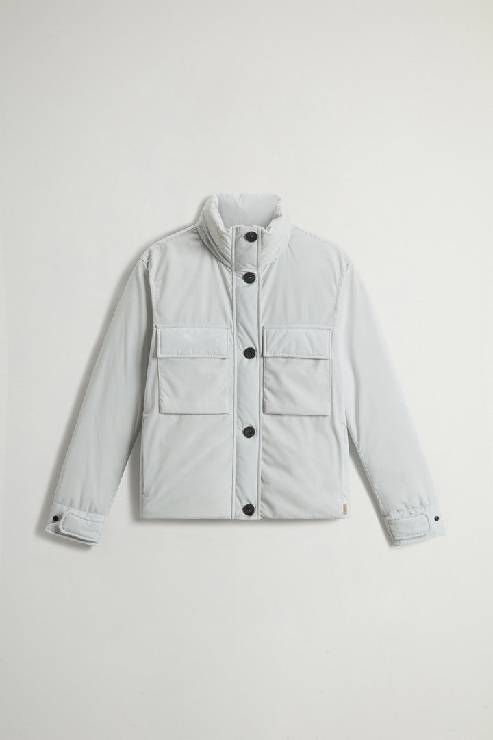 Cloud Jacket with Stand-Up Collar and Packable Hood (Dry Gray) - Main View