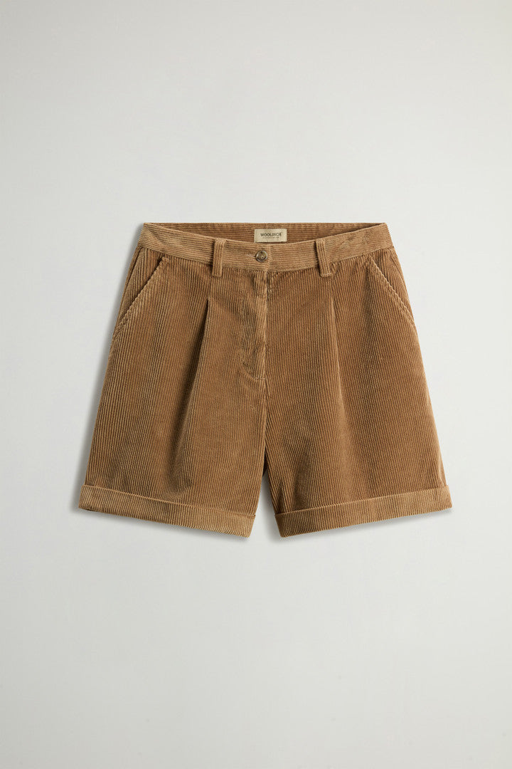 Wide-Leg Corduroy Shorts (Cornstalk) - Main View