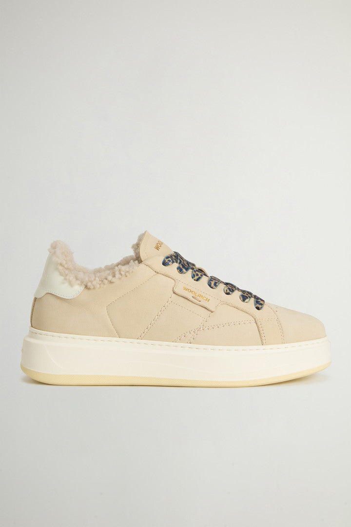 Arrow Sneakers in Leather with Shearling Lining (Whipped Cream) - Main View