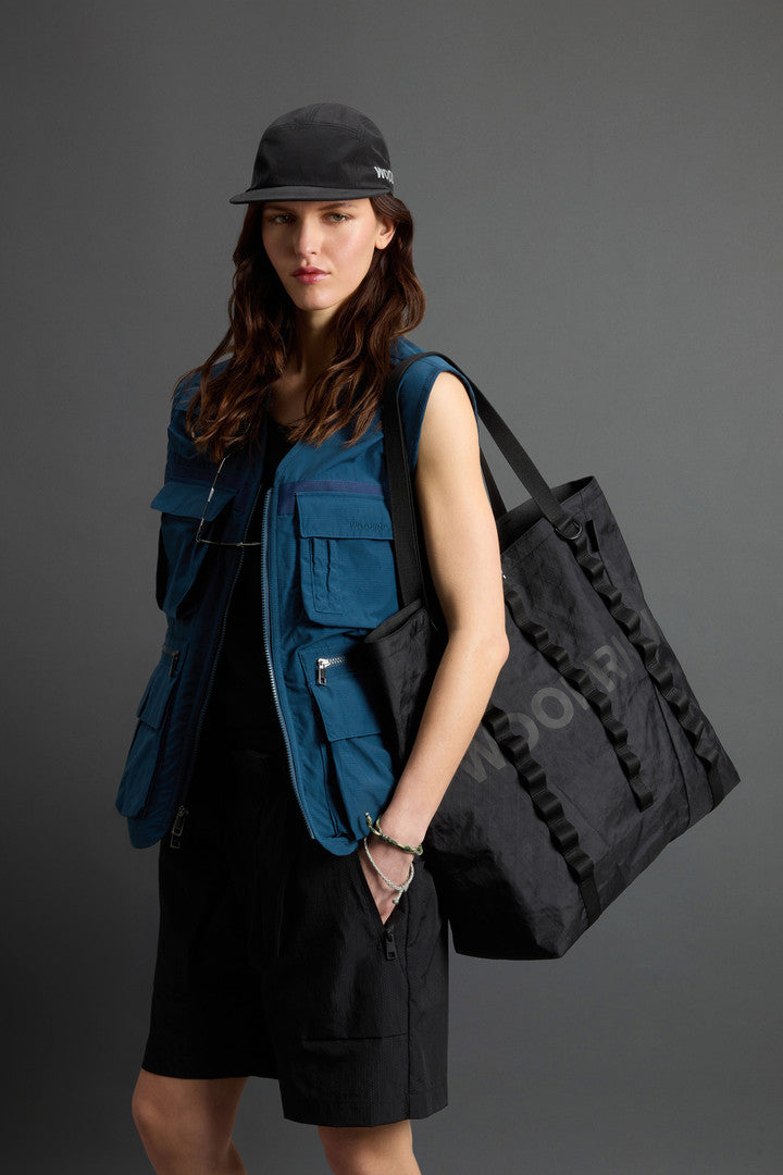 Oversized Tote Bag in X-PAC by Todd Snyder (Black) - Detail View 7