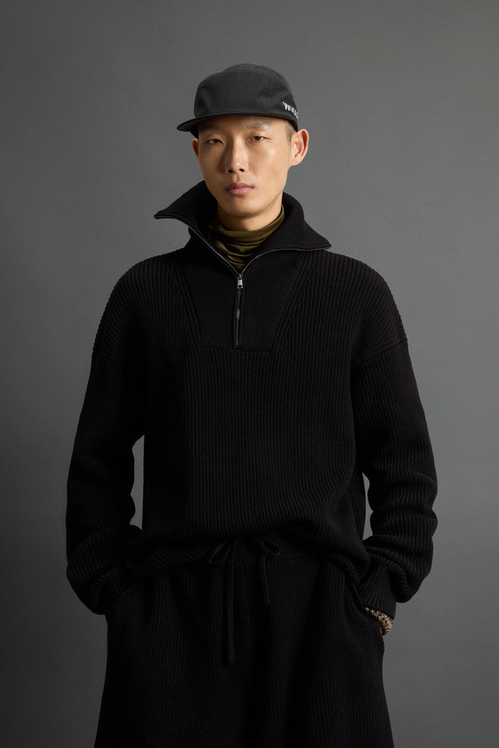 Pure Cotton Sweater by Todd Snyder (Black) - Detail View 1