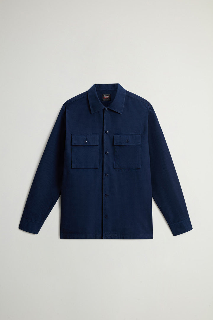 Garment-Dyed Pure Cotton Ripstop Shirt by Todd Snyder (Dream Blue) - Main View