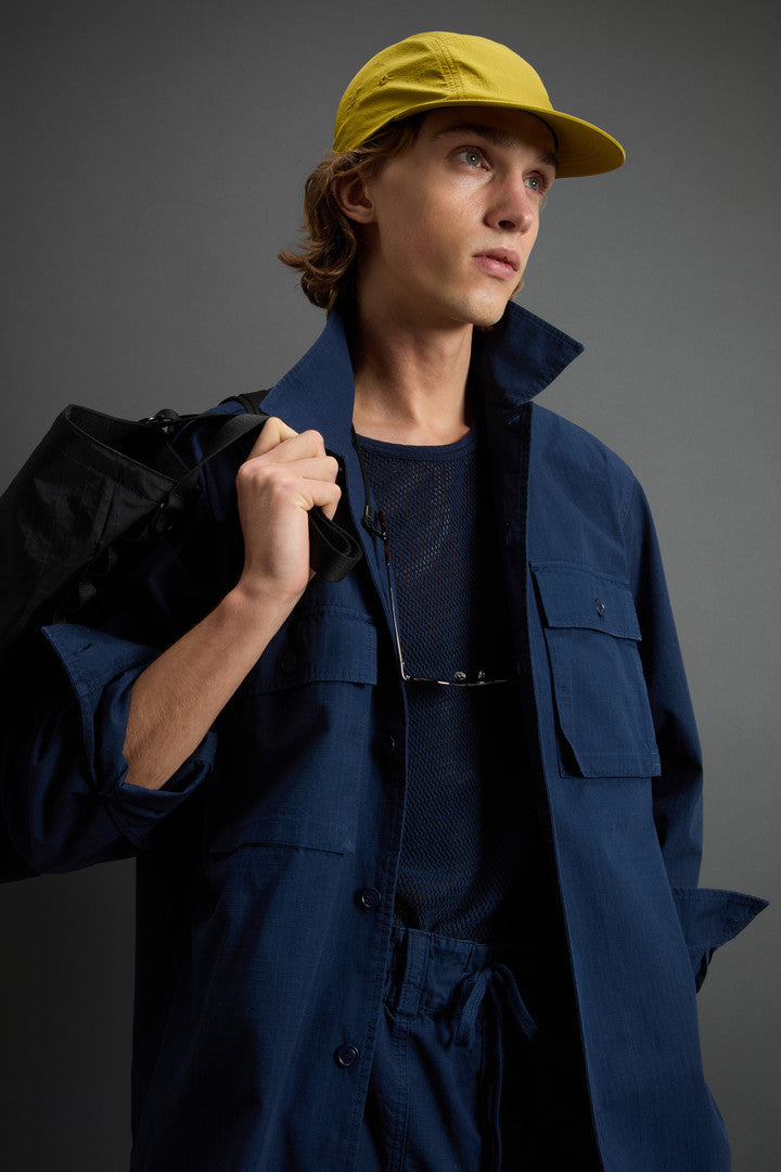 Garment-Dyed Pure Cotton Ripstop Shirt by Todd Snyder (Dream Blue) - Detail View 4
