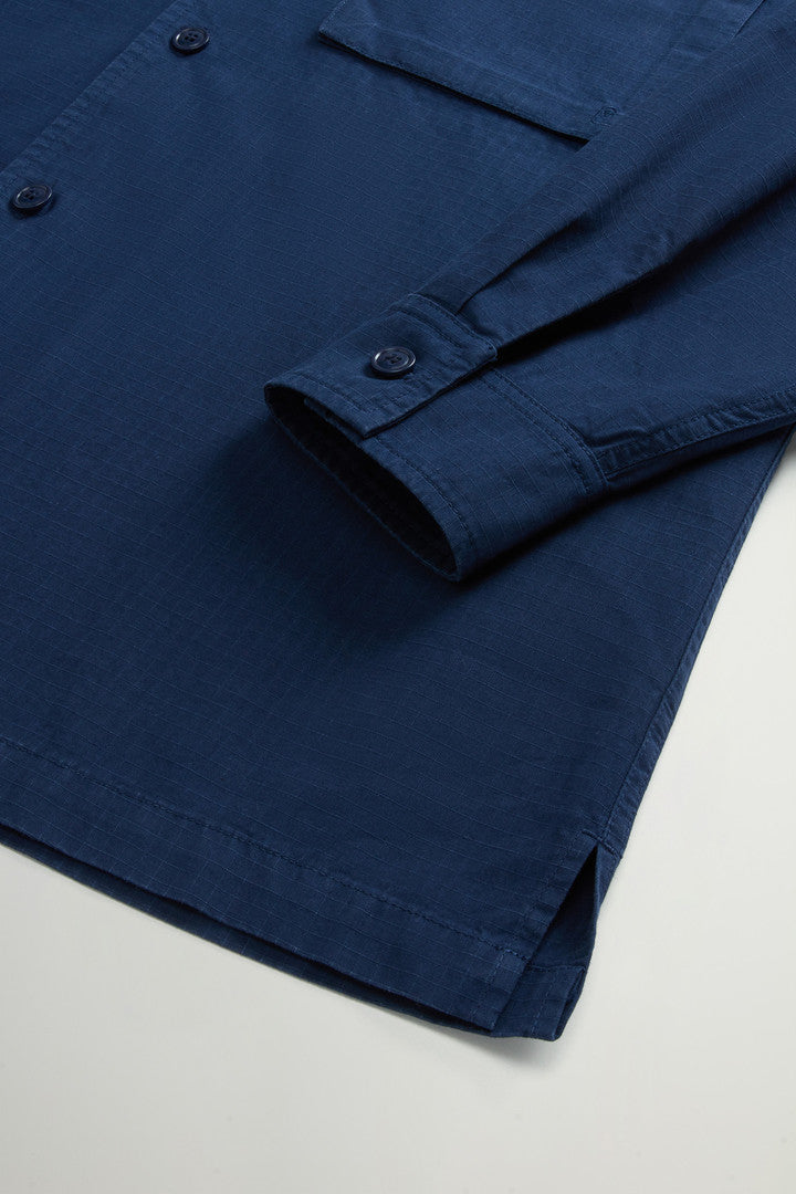 Garment-Dyed Pure Cotton Ripstop Shirt by Todd Snyder (Dream Blue) - Detail View 6