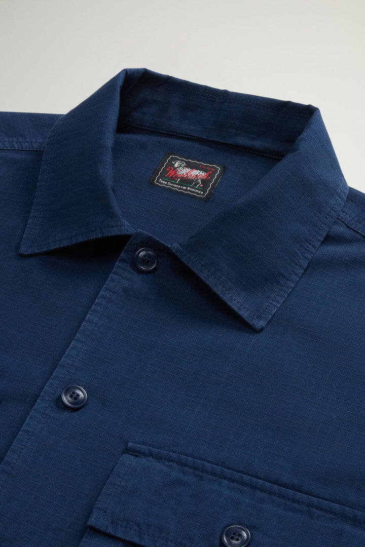 Garment-Dyed Pure Cotton Ripstop Shirt by Todd Snyder (Dream Blue) - Detail View 5