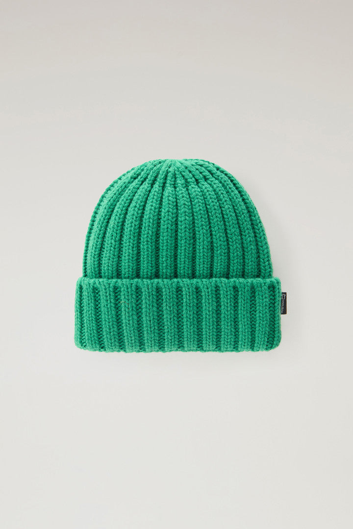 Boys' Beanie in Pure Virgin Wool (Bright Brick) - Detail View 5