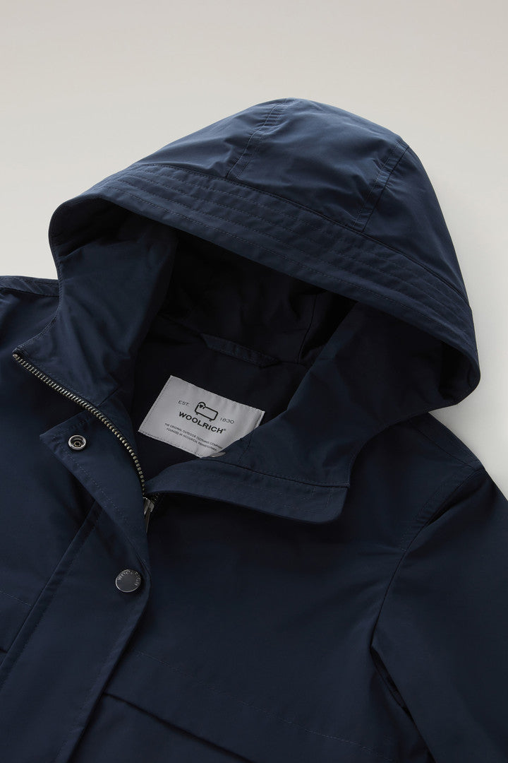 Girls' Summer Parka in Urban Touch (Melton Blue) - Detail View 2