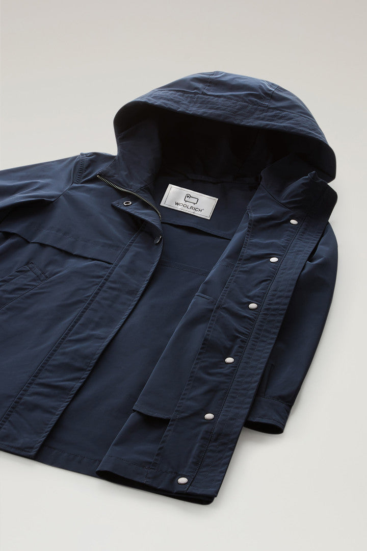 Girls' Summer Parka in Urban Touch (Melton Blue) - Detail View 4