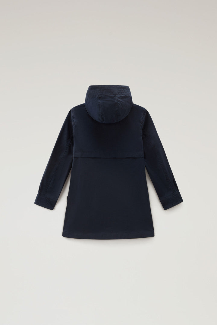Girls' Summer Parka in Urban Touch (Melton Blue) - Detail View 1