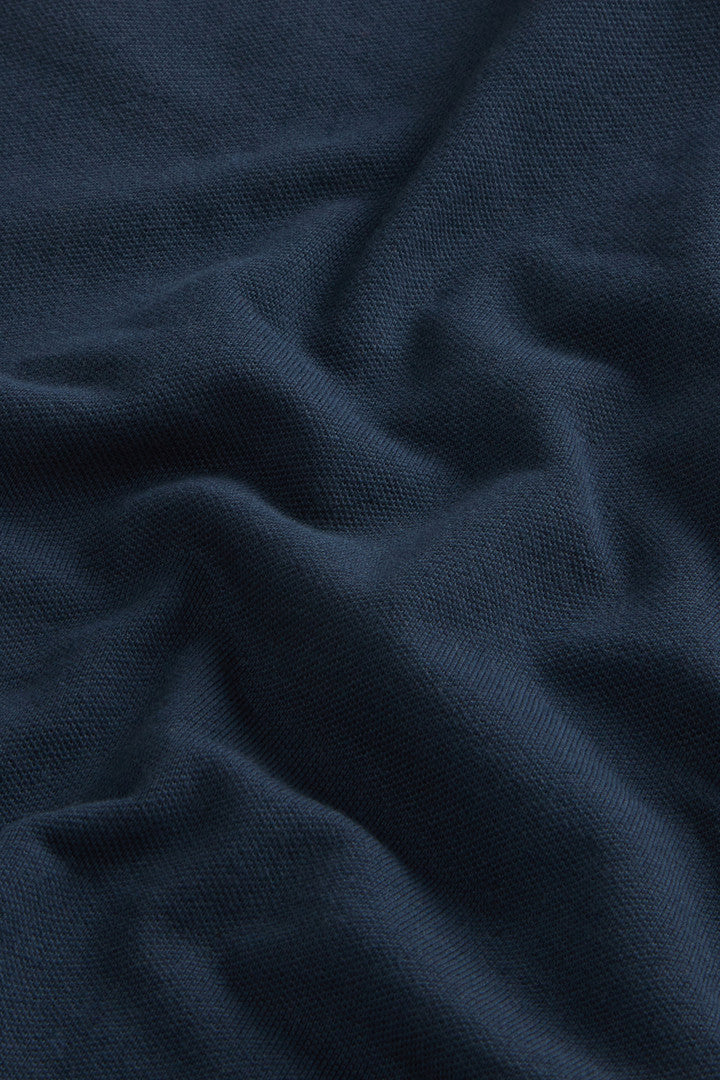 Boysâ?Monterey Polo Shirt in Stretch Cotton Pique (Melton Blue) - Detail View 4