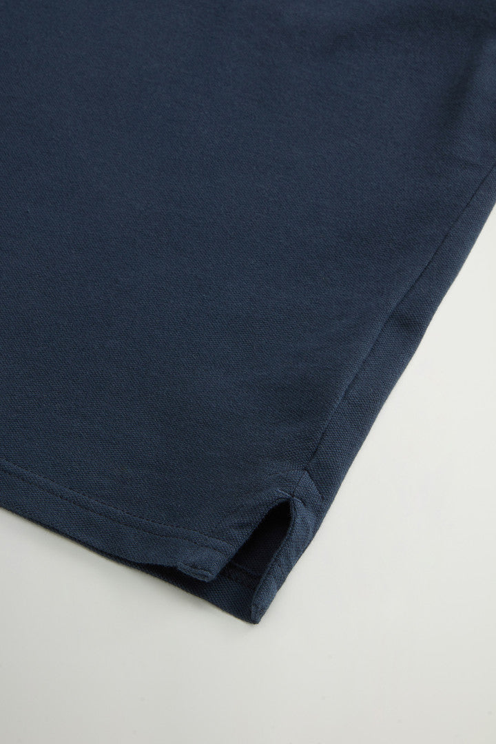 Boysâ?Monterey Polo Shirt in Stretch Cotton Pique (Melton Blue) - Detail View 3
