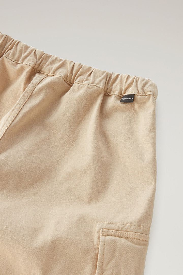 Boys' Garment-Dyed Cargo Shorts in Stretch Cotton (Beach Sand) - Main View