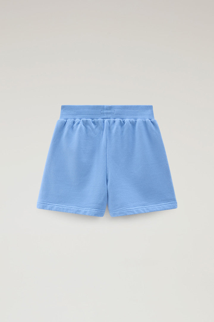 Girls' Pure Cotton Fleece Shorts (Sea Breeze) - Detail View 1