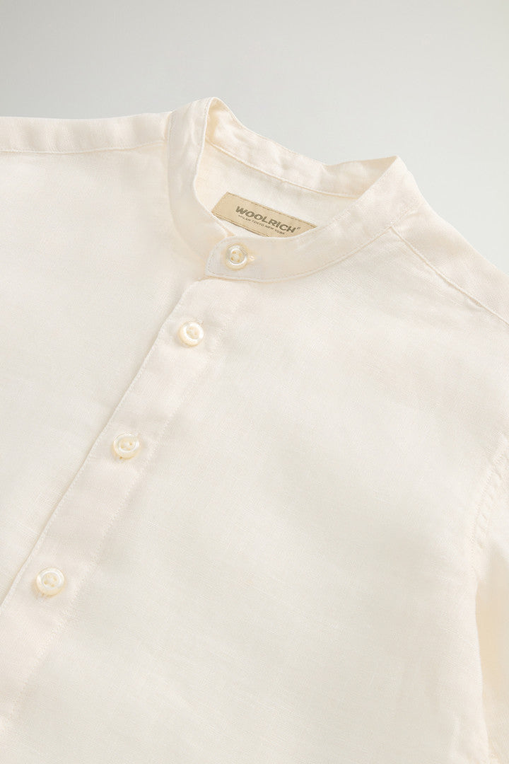 Boysâ?Garment-Dyed Pure Linen Shirt (Jet Stream) - Detail View 2