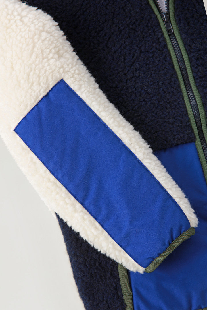Kids' Curly Track Jacket (Melton Blue) - Detail View 3