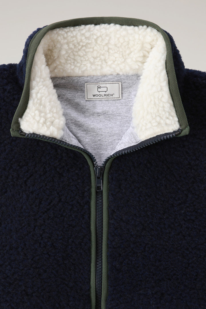 Kids' Curly Track Jacket (Melton Blue) - Detail View 2