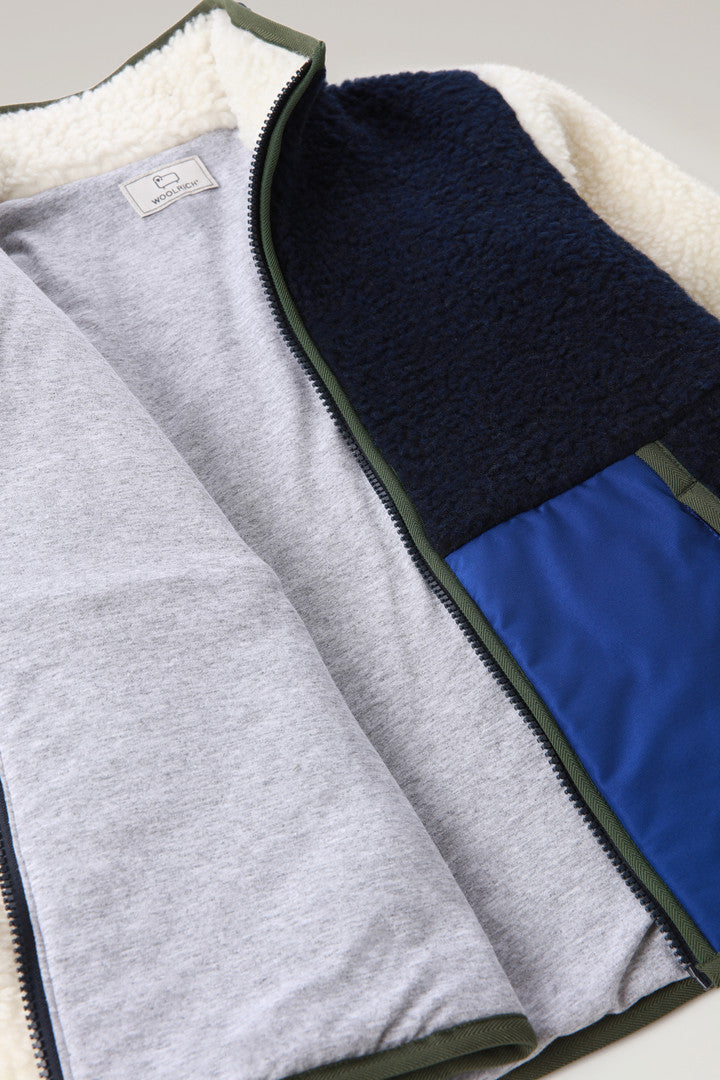Kids' Curly Track Jacket (Melton Blue) - Detail View 5