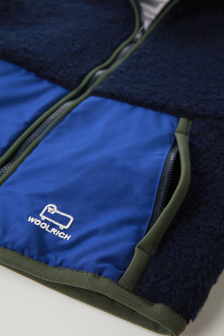 Kids' Curly Track Jacket (Melton Blue) - Detail View 4