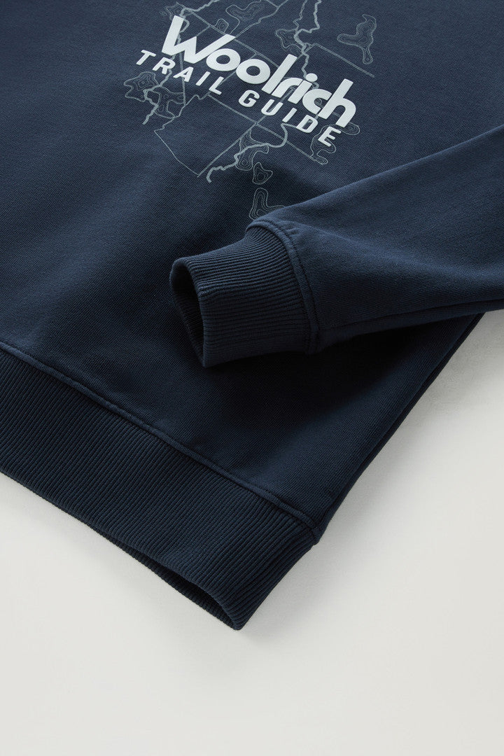 Boys' Pure Cotton Crewneck Sweatshirt with Print (Melton Blue) - Detail View 3