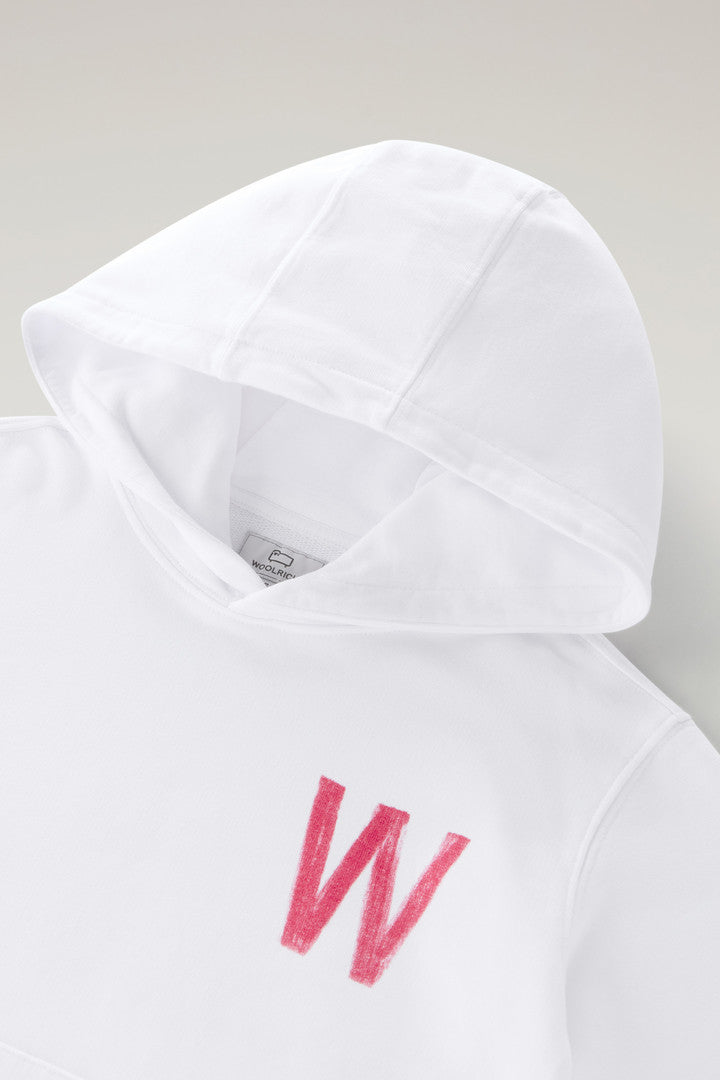 Boys' Pure Cotton Hoodie (Bright White) - Detail View 2
