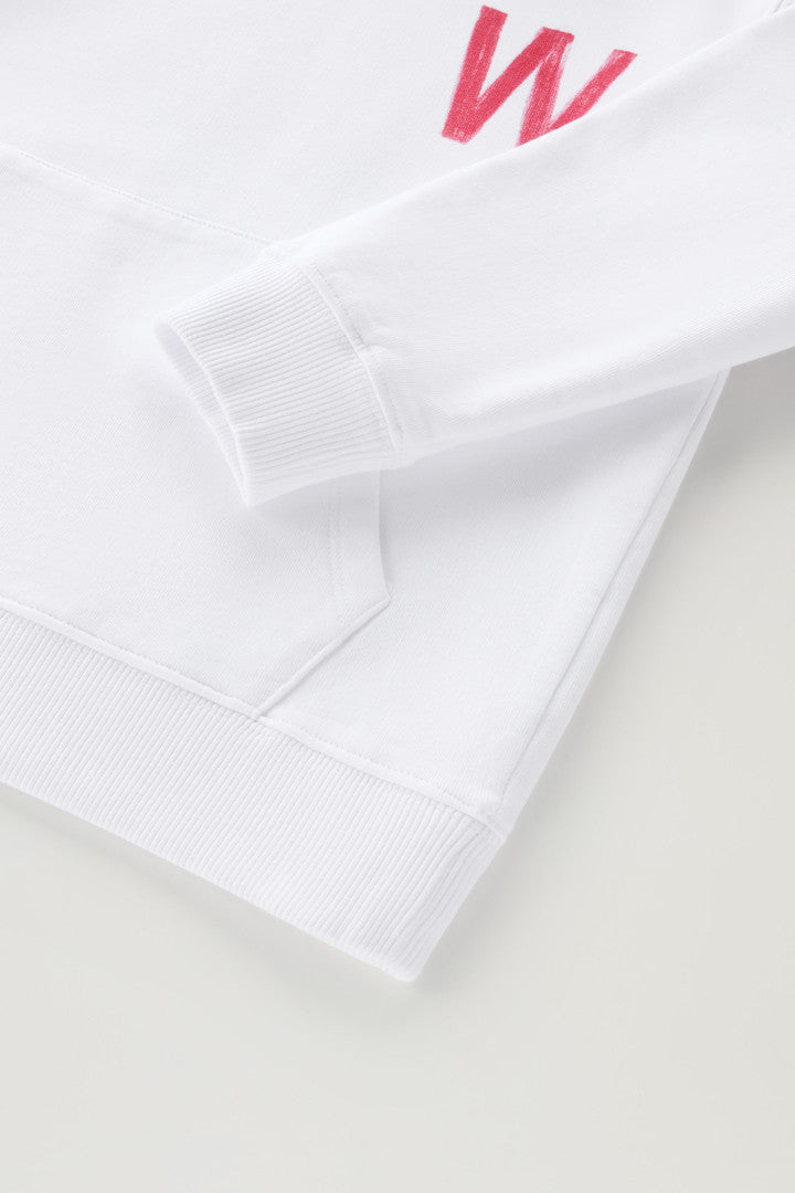 Boys' Pure Cotton Hoodie (Bright White) - Detail View 3
