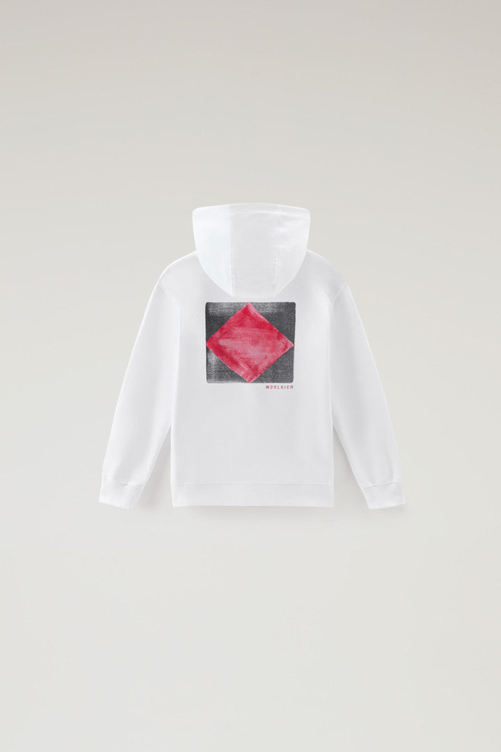 Boys' Pure Cotton Hoodie (Bright White) - Detail View 1