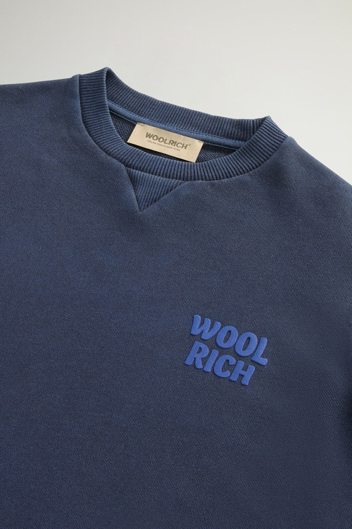 Boysâ?Garment-Dyed Pure Cotton Crewneck Sweatshirt (Jet Stream) - Detail View 2