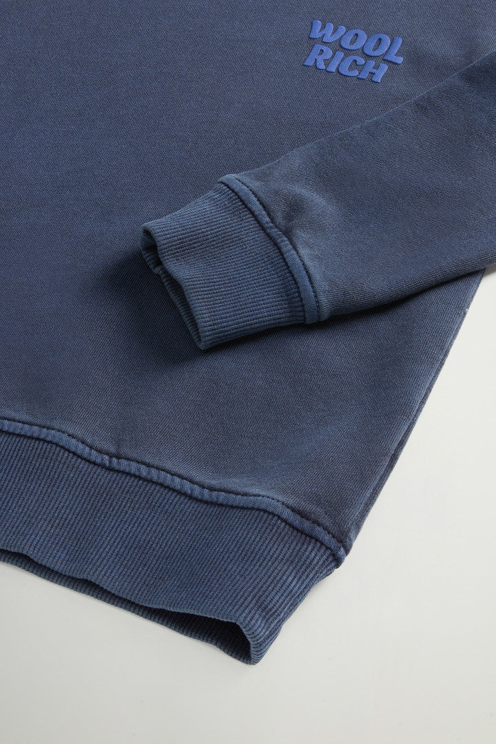 Boysâ?Garment-Dyed Pure Cotton Crewneck Sweatshirt (Melton Blue) - Detail View 3