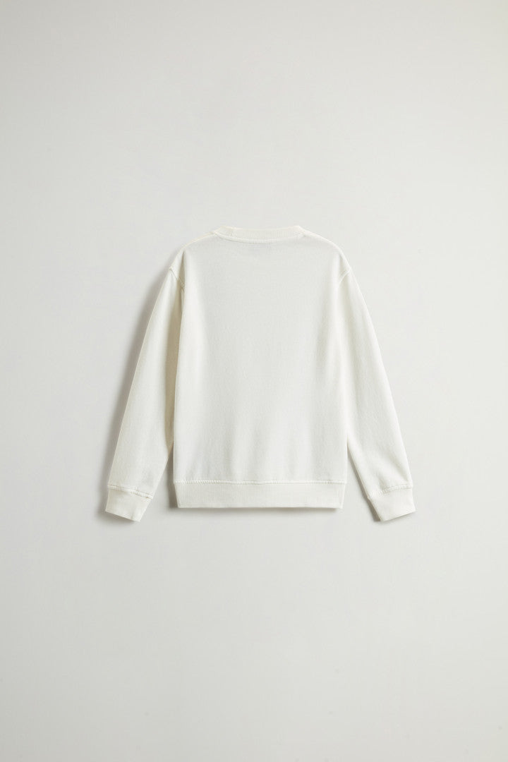 Boys’ Garment-Dyed Pure Cotton Crewneck Sweatshirt (Melton Blue) - Detail View 1