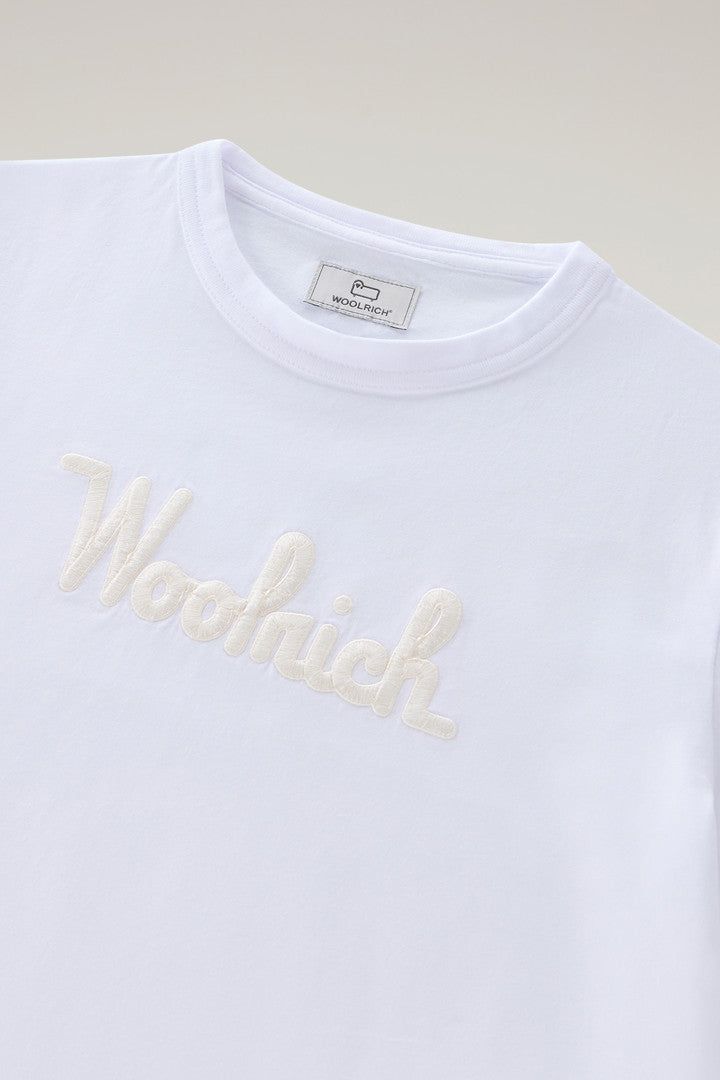 Boys' Pure Cotton T-Shirt with Embroidery (Bright White) - Detail View 2