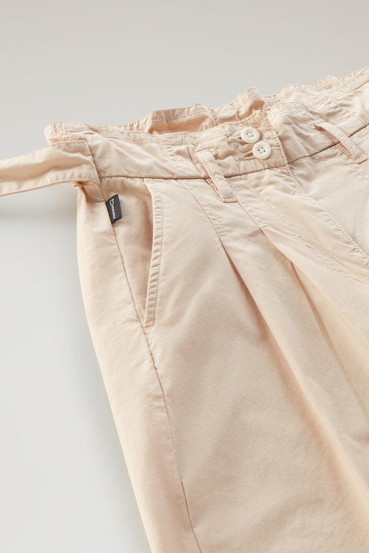 Girls' High-Rise Pants in Pure Cotton Poplin (Beach Sand) - Main View