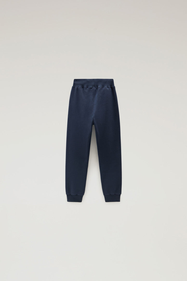 Girls' Sweatpants in Pure Cotton (Melton Blue) - Detail View 1