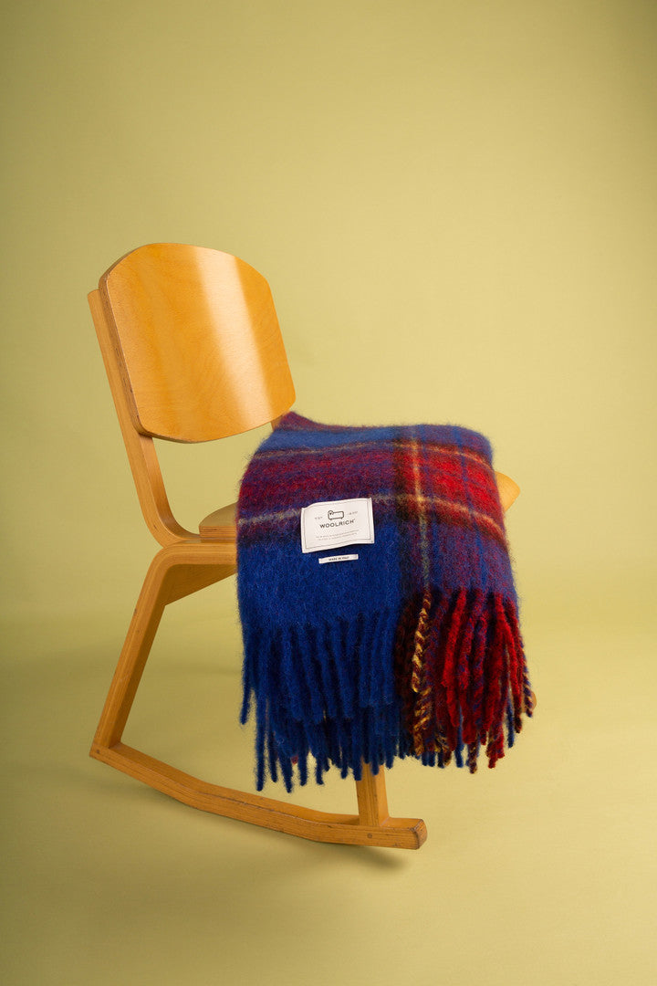Blanket in an Alpaca, Mohair, and Wool Blend (Royal) - Main View