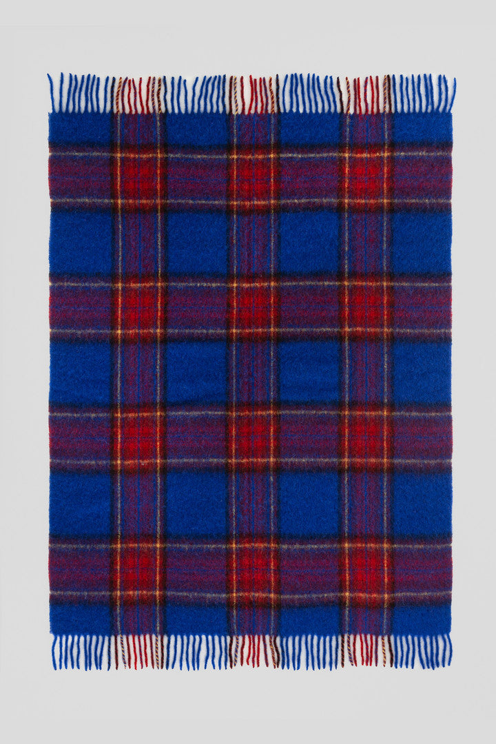 Blanket in an Alpaca, Mohair, and Wool Blend (Royal) - Main View