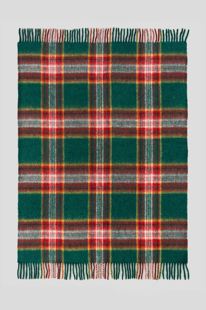 Blanket in an Alpaca, Mohair, and Wool Blend (Waxed Green) - Main View