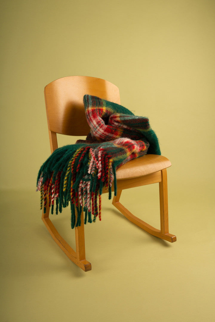 Blanket in an Alpaca, Mohair, and Wool Blend (Waxed Green) - Detail View 1