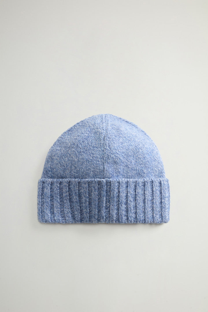 Pure Wool MoulinÃ© Beanie (Marine) - Detail View 1
