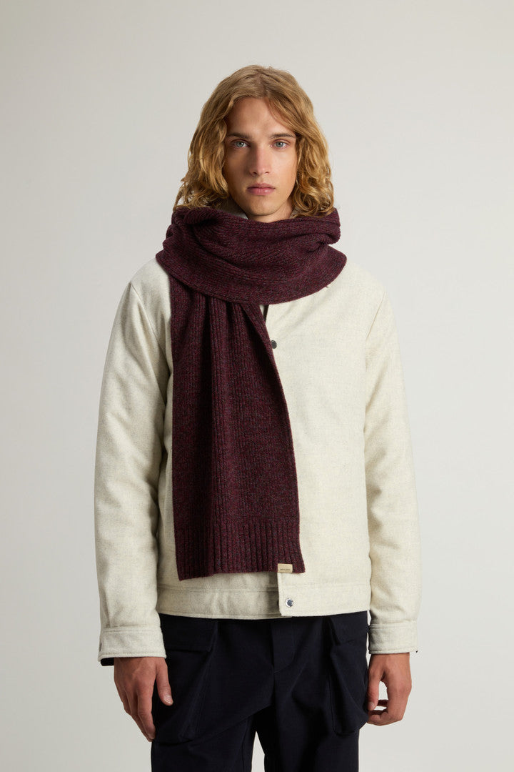 Pure Wool MoulinÃ© Scarf (Marine) - Detail View 3