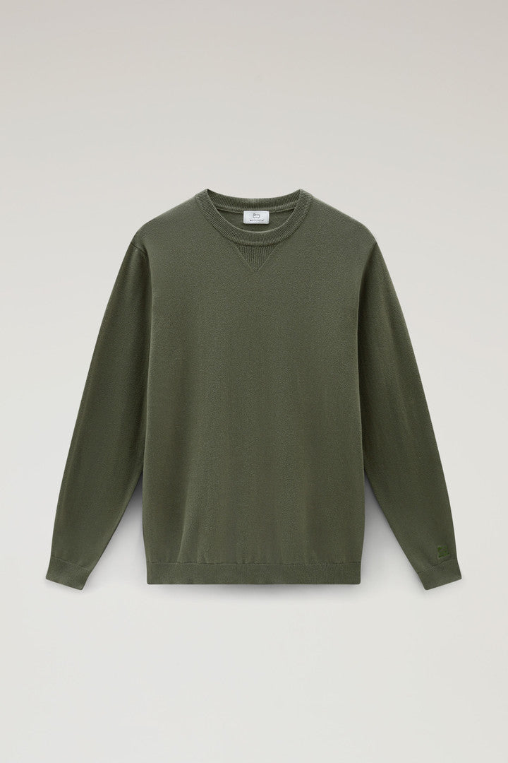 Pure Cotton Crewneck Sweater (Milky Cream) - Detail View 12