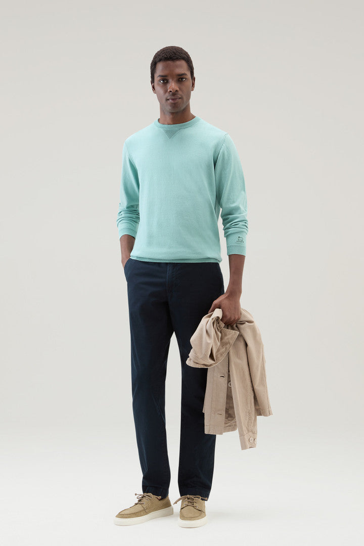 Pure Cotton Crewneck Sweater (Sage) - Detail View 2