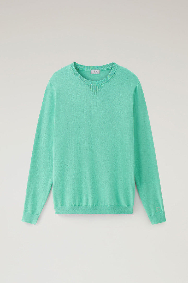 Pure Cotton Crewneck Sweater (Sage) - Detail View 11