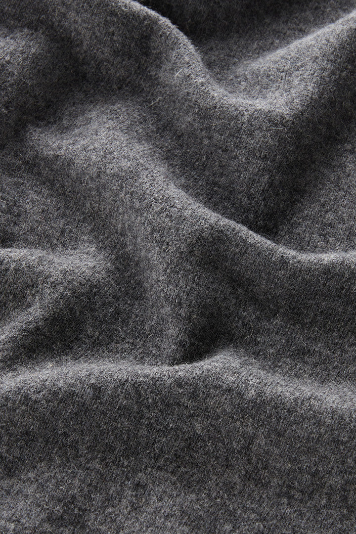 Turtleneck Sweater in Merino Wool Blend (Melton Blue) - Detail View 4