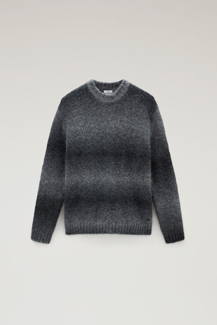 Crewneck Sweater in Alpaca Blend with DÃ©gradÃ© Effect (Charcoal) - Main View