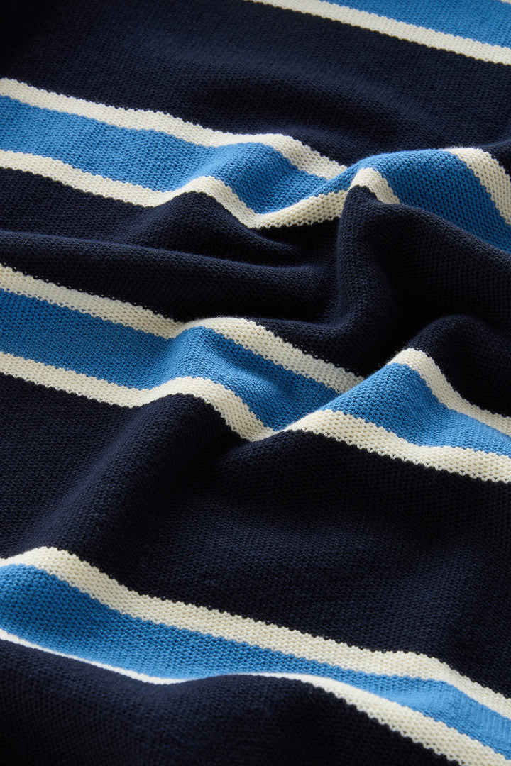 Long-Sleeved Knit Polo (Light Golden Glow Stripe) - Detail View 4