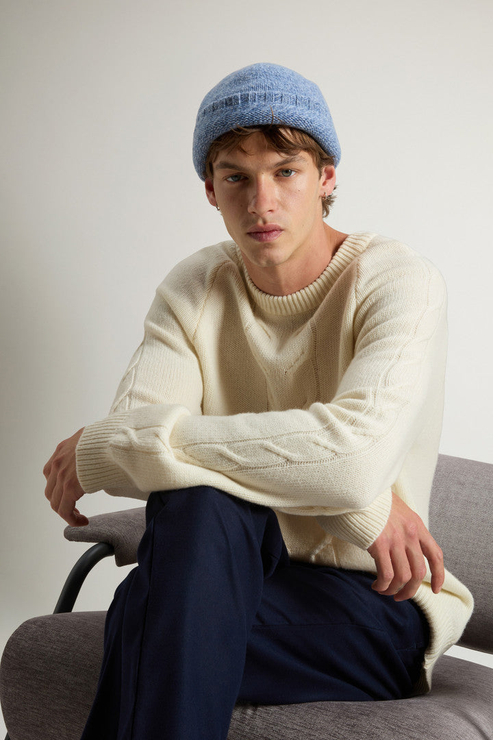 Pure Wool Crewneck Sweater (Milky Cream) - Detail View 4
