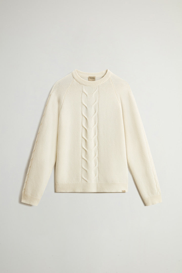 Pure Wool Crewneck Sweater (Milky Cream) - Main View